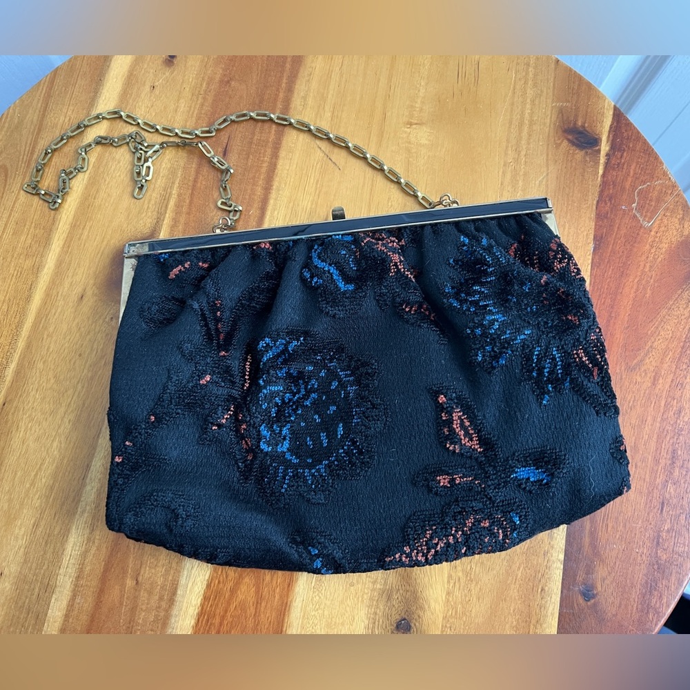 Julius Resnick JR USA black formal clutch vintage